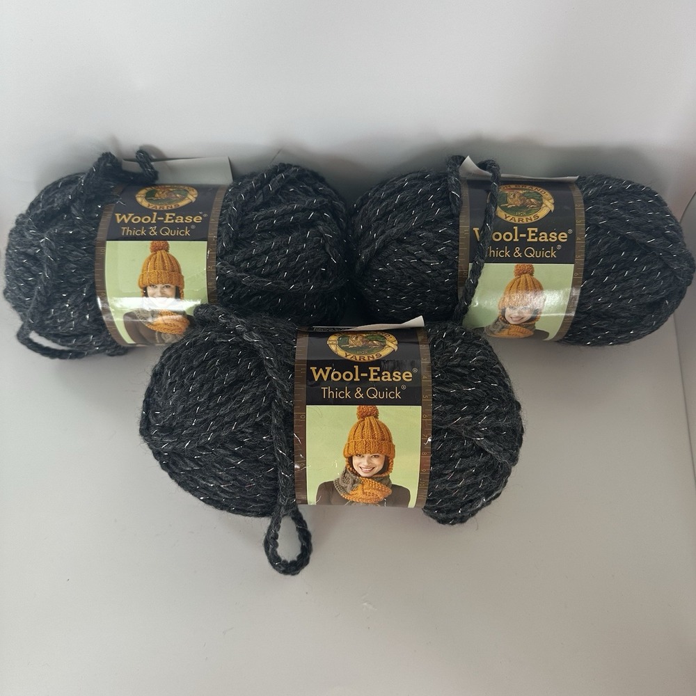 Lion Brand Wool-Ease Thick & Quick Yarn 303 Constellation Super Bulky Lot Of 3